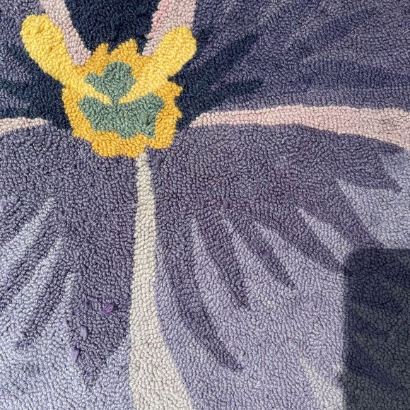 Vintage Viola Flower / pansy Area Rug - Pink, Purple,Blue - Picture 3 of 9